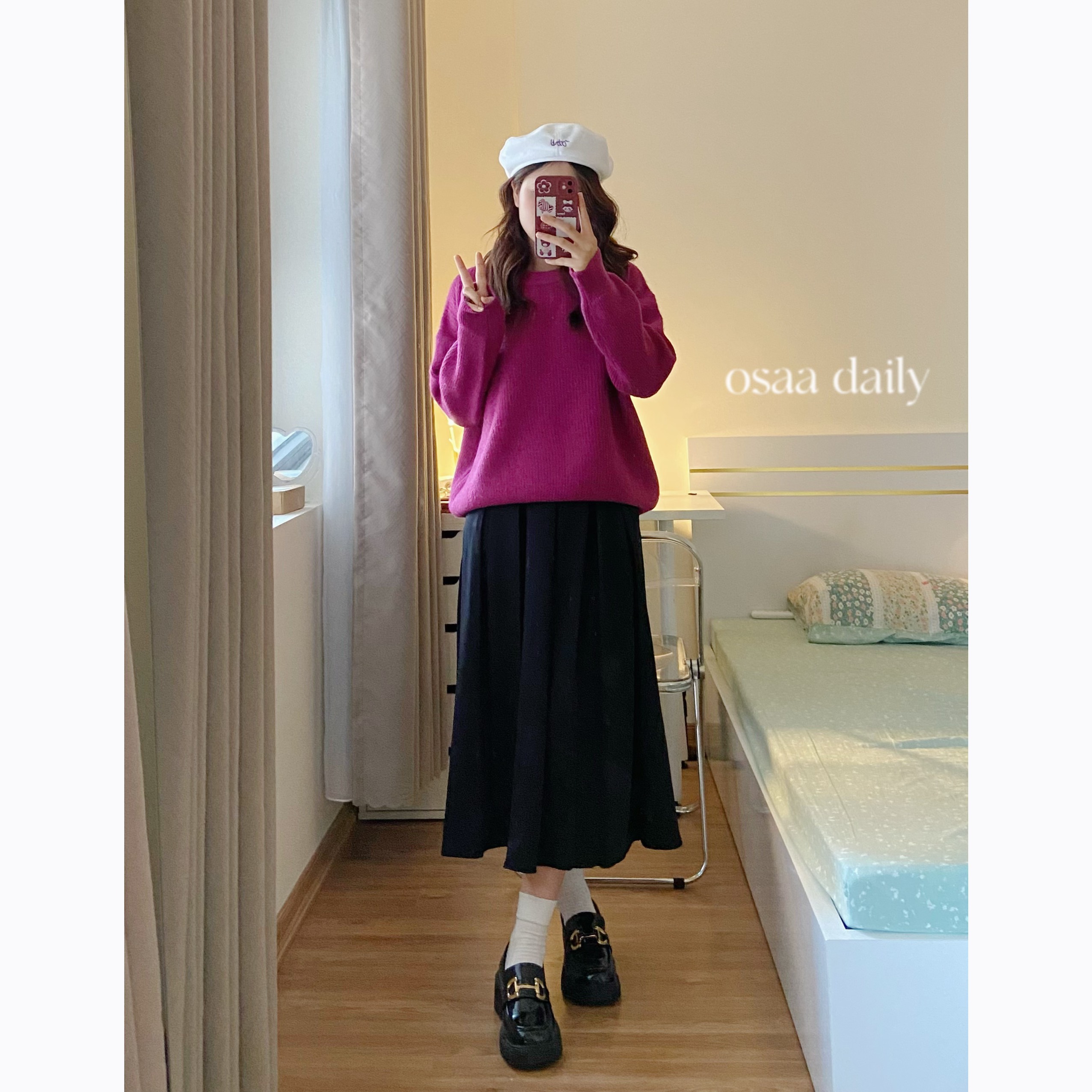 Áo len trơn cổ tròn basic chất len dày mịn (Ảnh thật shop chụp)