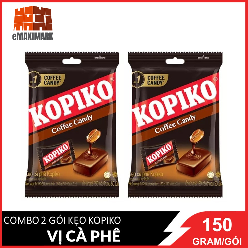 [HCM ship 2h] Combo 2 bịch Kẹo cà phê Kopiko Coffee Bịch 140gX2