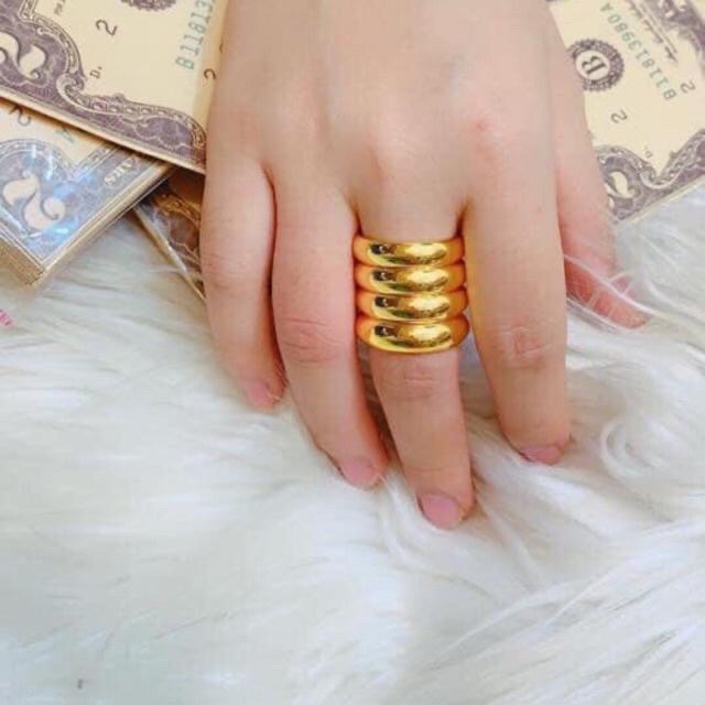 (HOT) Nhẫn trơn 2 chỉ mạ vàng 24K cao cấp N9999 (Vàng)