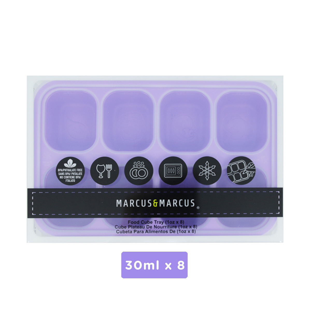 Khay silicon trữ đông đồ ăn dặm cho bé Marcus & Marcus - Willo (30ml x 8 ngăn)