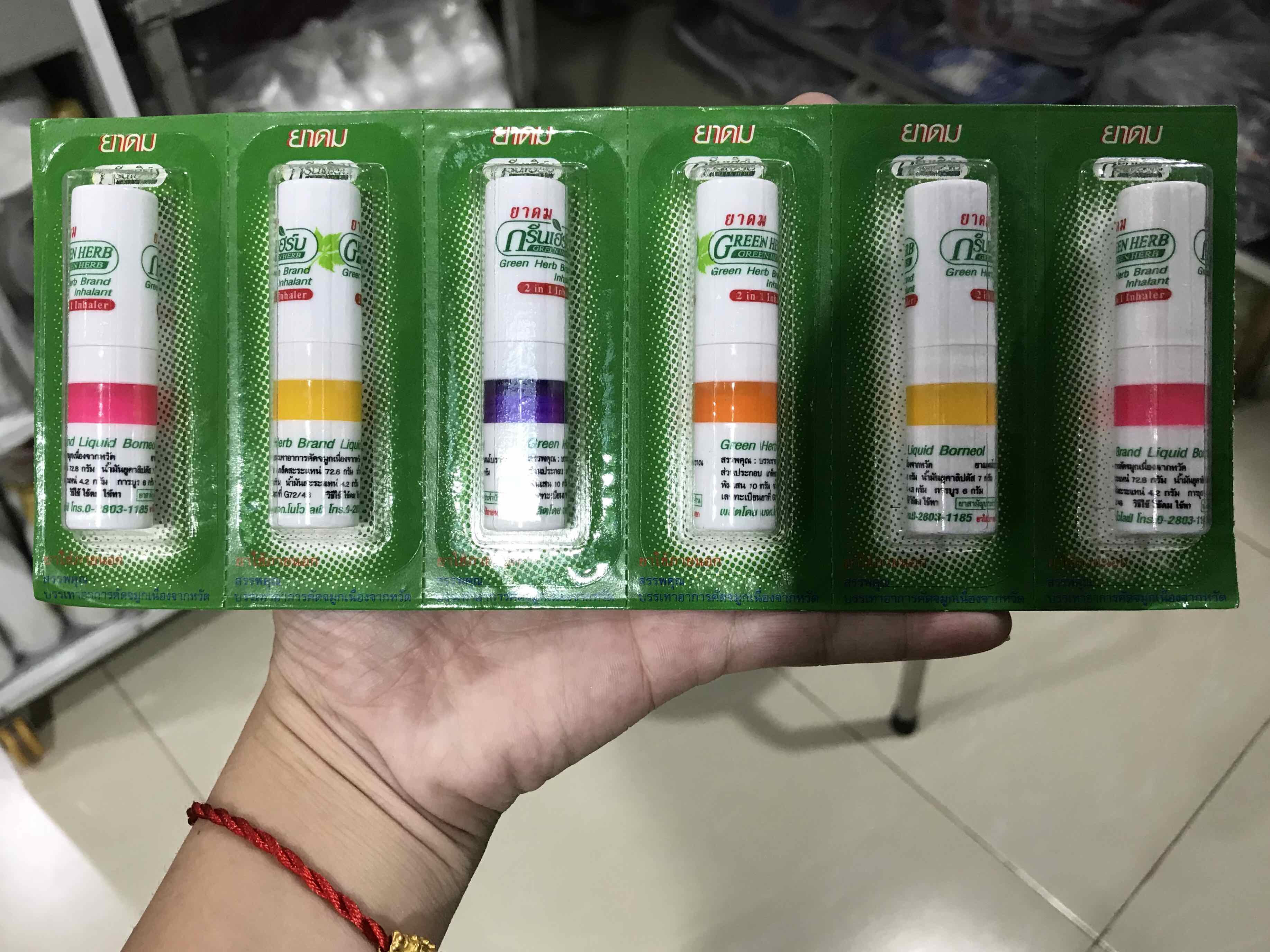 Ống Dầu Hít Thông Mũi Bạc Hà Green Herb Thái Lan