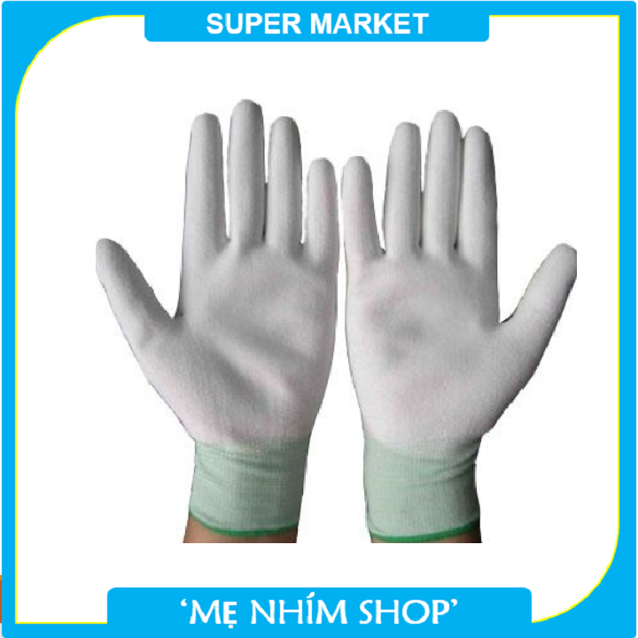 Găng tay phủ PU đầu ngón trắng - Combo 20 đôi