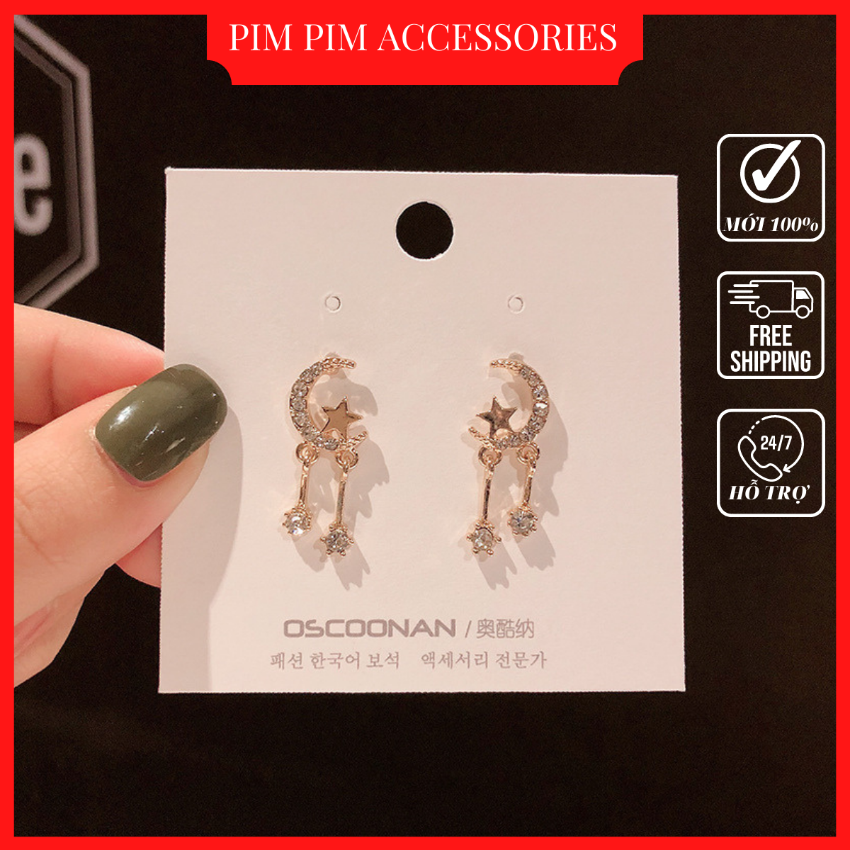 Khuyên tai nữ Hàn Quốc S925 bông tai nữ thời trang hoa tai nữ cá tính