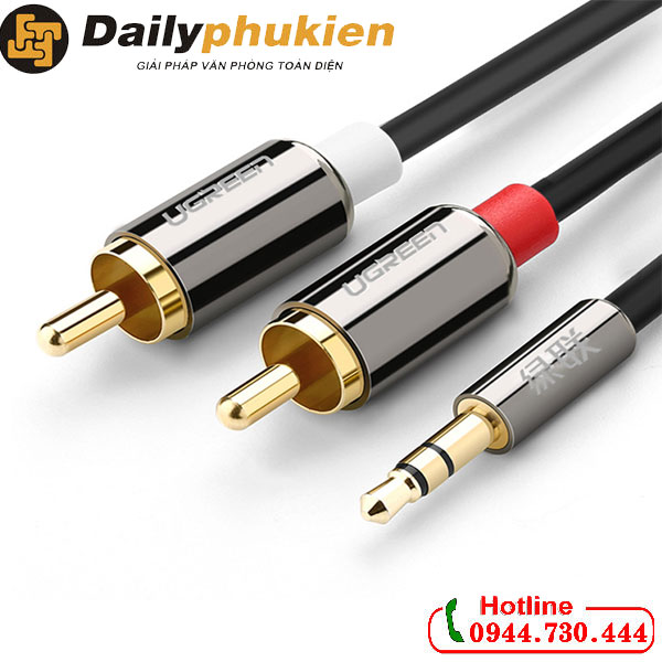 Dây audio 3.5mm to 2 đầu rca cao cấp ugreen 10584