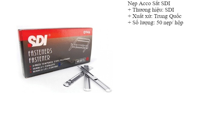 (1 Hộp) Nẹp giấy / Kẹp Acco Sắt Sdi 9086