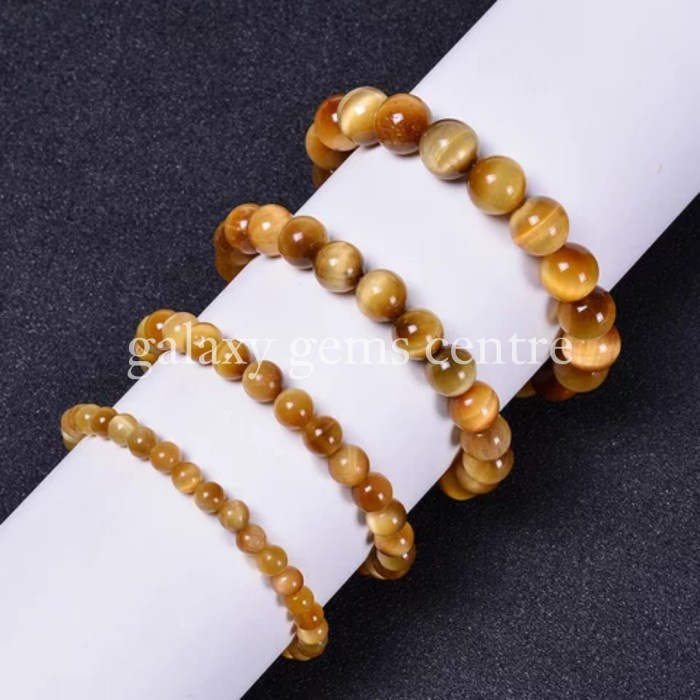 [đmh] Vòng Tay Chuỗi Hạt Đá Mắt Hổ Màu Vàng -dũng143