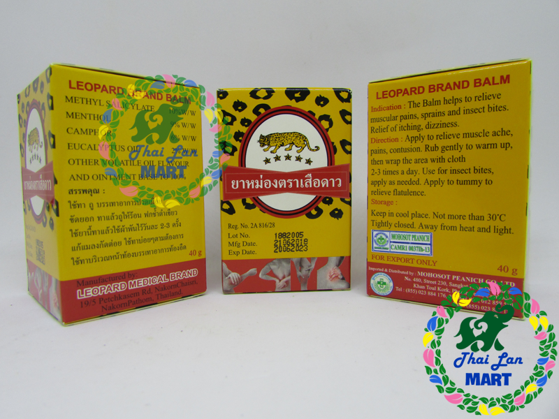 [HCM]12 LỌ DẦU CÙ LÀ CON BÁO LEOPARD BALM THÁI LAN 40 GAM