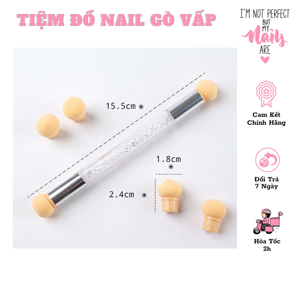 Cọ dặm ombre 2 đầu cán đá