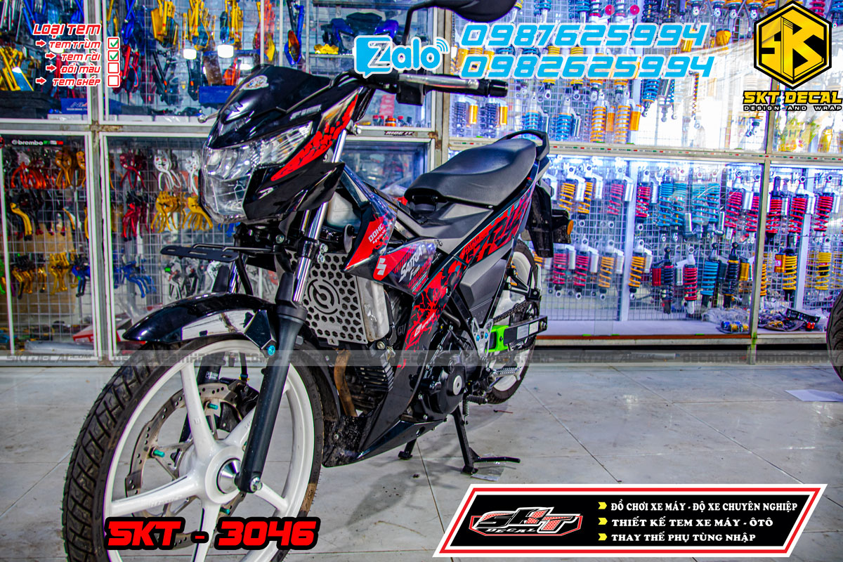 tem trùm satria đỏ đen