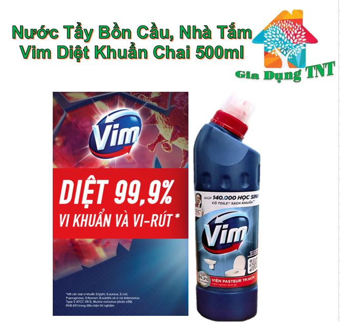Nước Tẩy Bồn Cầu Vim Diệt Khuẩn (500ml) - Xanh Biển
