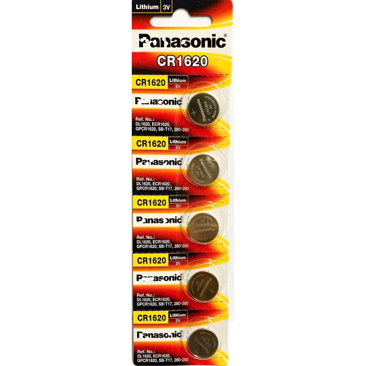 Vỉ 5 Viên Pin Painasonice CR1620 Pin 3V Lithium dùng cho remote, khóa xe, smartkey, đồng hồ...