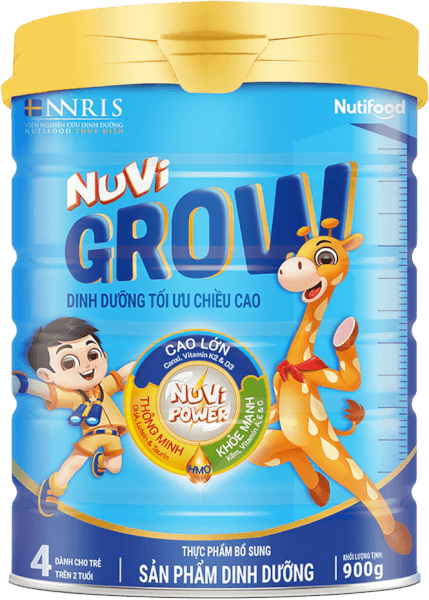 Sữa Bột Nuvi Grow 4 900g phát triển chiều cao trên 2 tuổi