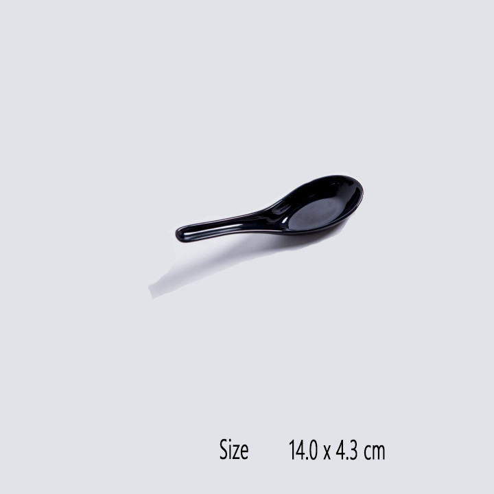 Muỗng cơm súp,chè nhựa Melamine màu đen Size 14cm