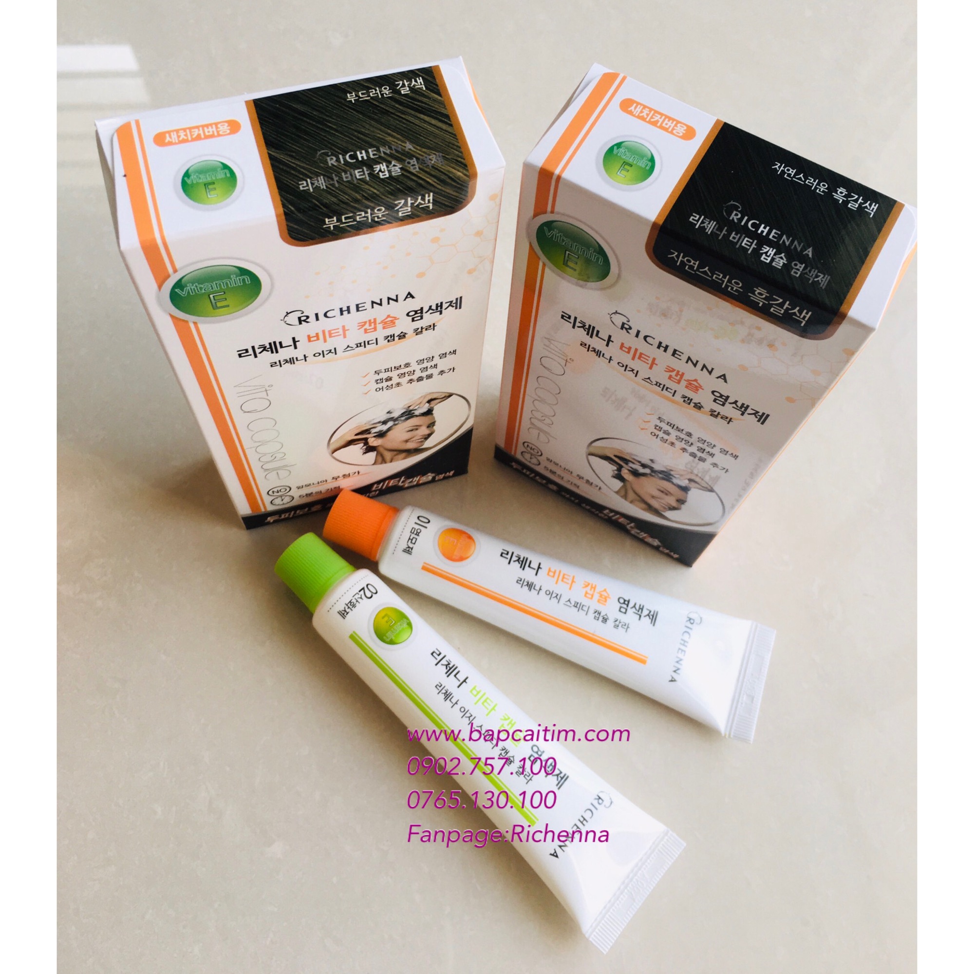 Dầu gội nhuộm tóc Richenna Vitamin E