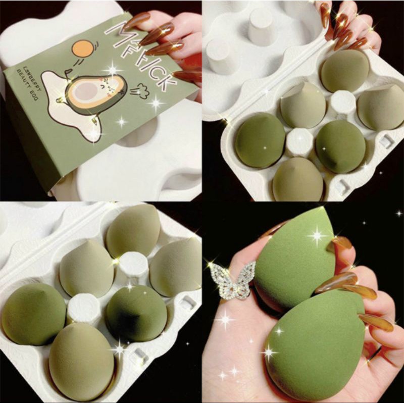 [HCM]BÔNG PHẤN HỒ LÔ MAFFICK BEAUTY EGG 1 SET 6 CÁI