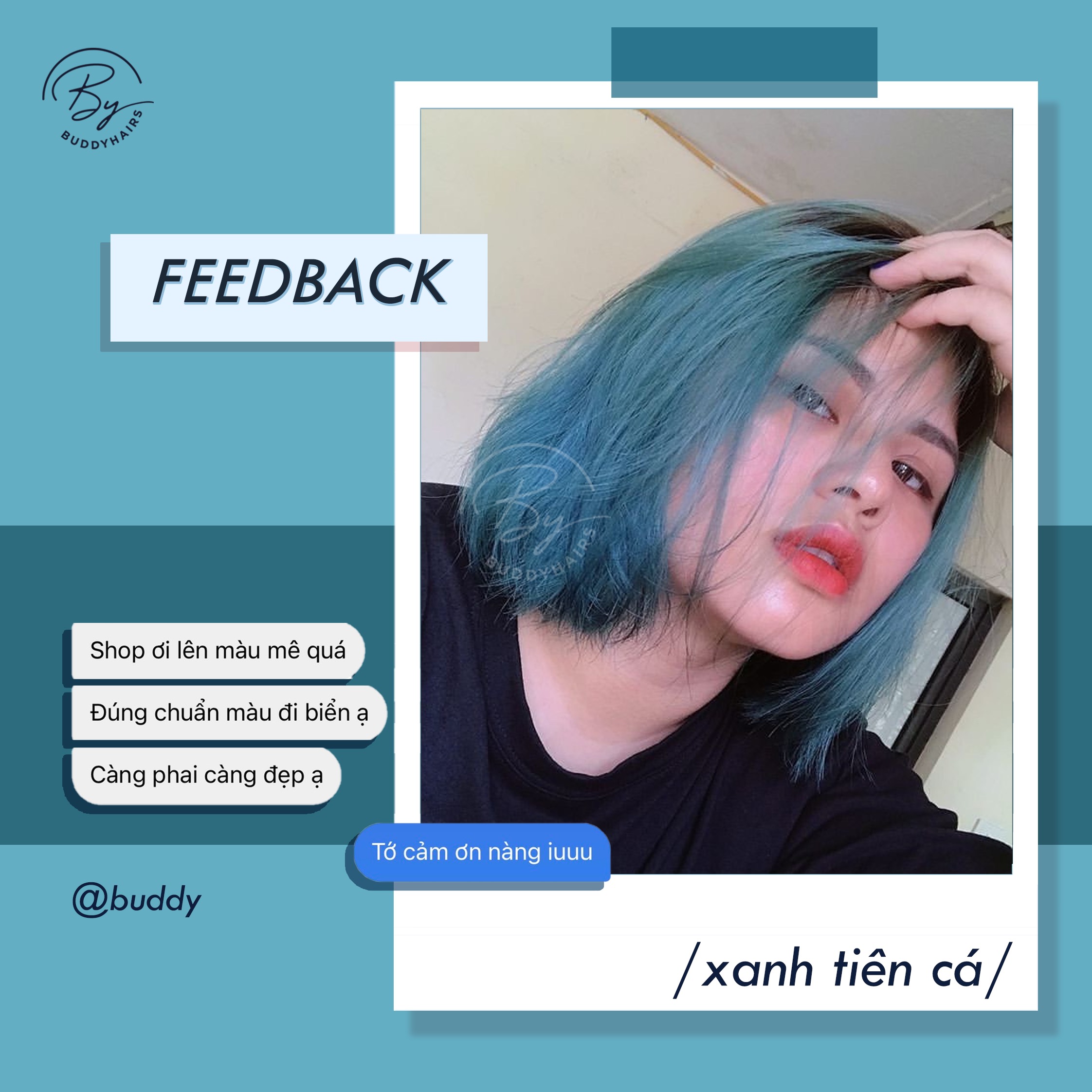 Thuốc nhuộm tóc Xanh tiên cá buddyhairs