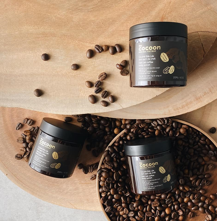 Tẩy da chết Cà Phê Đắk Lắk Cocoon 200ml dạng hũ loại bỏ tế bào chết hiệu quả, làm đều màu da