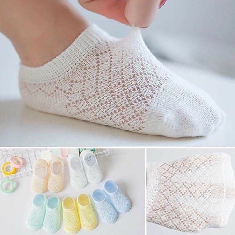 Set 5 đôi tất lưới mùa hè nằm điều hòa cho bé 0-2 tuổi