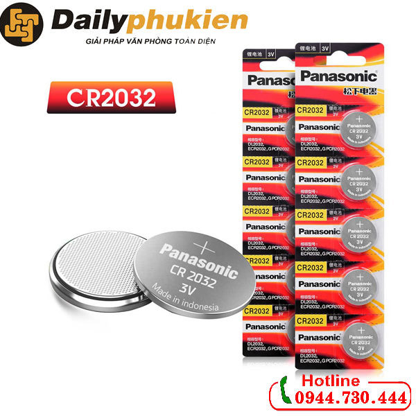 Pin CR2032 Panasonic 3V Lithium vỉ 1 viên