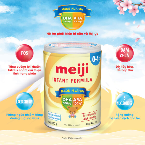 Sữa Meiji Số 0-1  Nhập Khẩu 800g