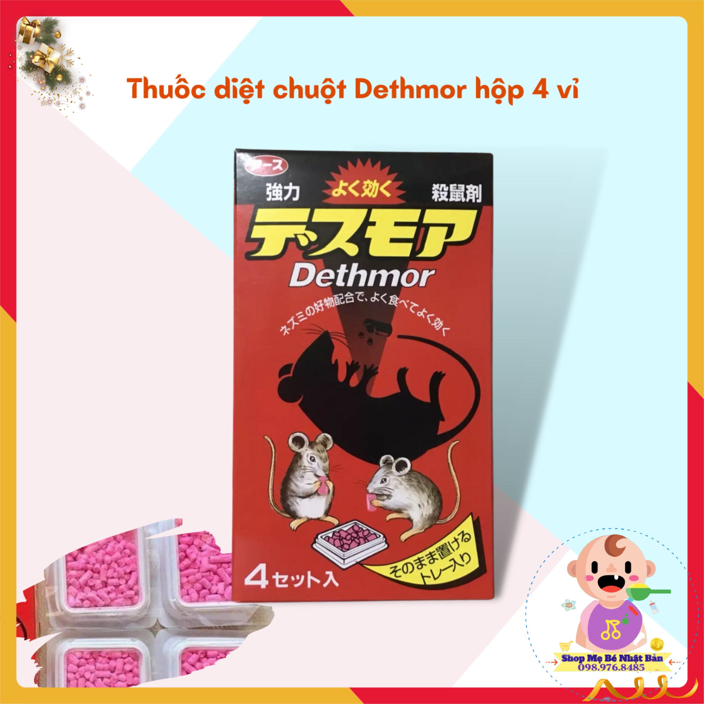 Thuốc Diệt Chuột Dethmor Nhật Bản Hộp 4 Vỉ