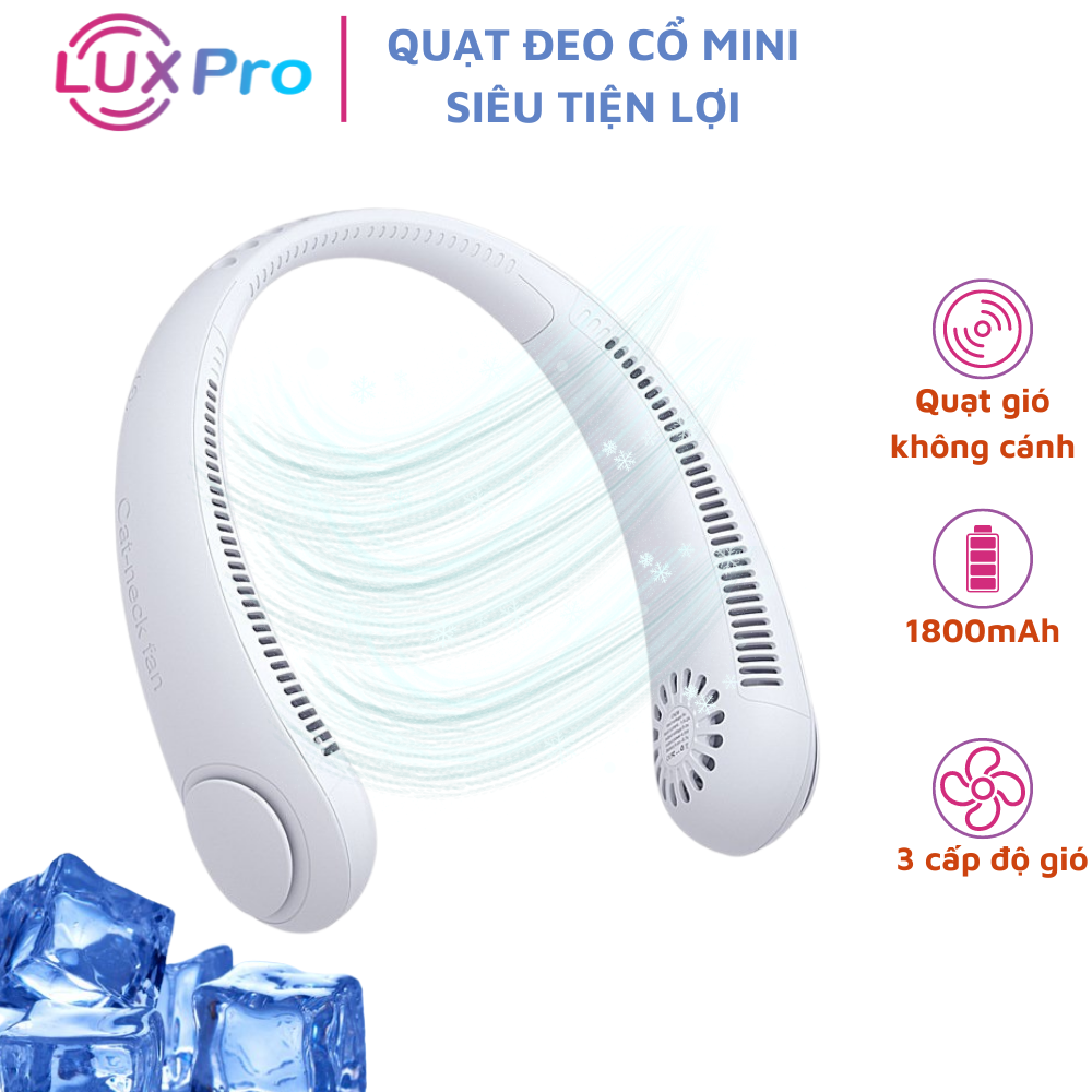 Quạt đeo cổ usb mini tích điện không cánh tiện lợi, thời trang, dáng thể thao - quạt mini đeo cổ làm mát 3 chế độ