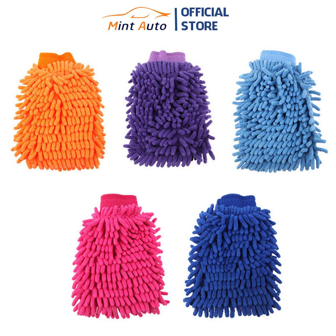 Five-piece set of cleaning gloves dedicated cleaning car motorcycle tire truck glass cleaning (double-sided coral) (Color random delivery)