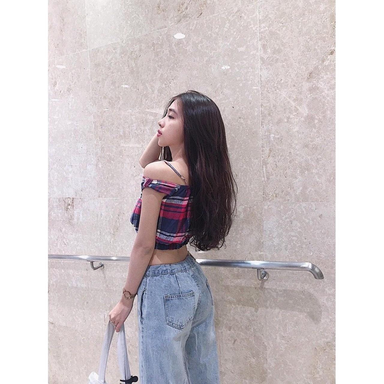 Quần Jeans Nữ Ống Rộng Thắt Nơ Cao Cấp