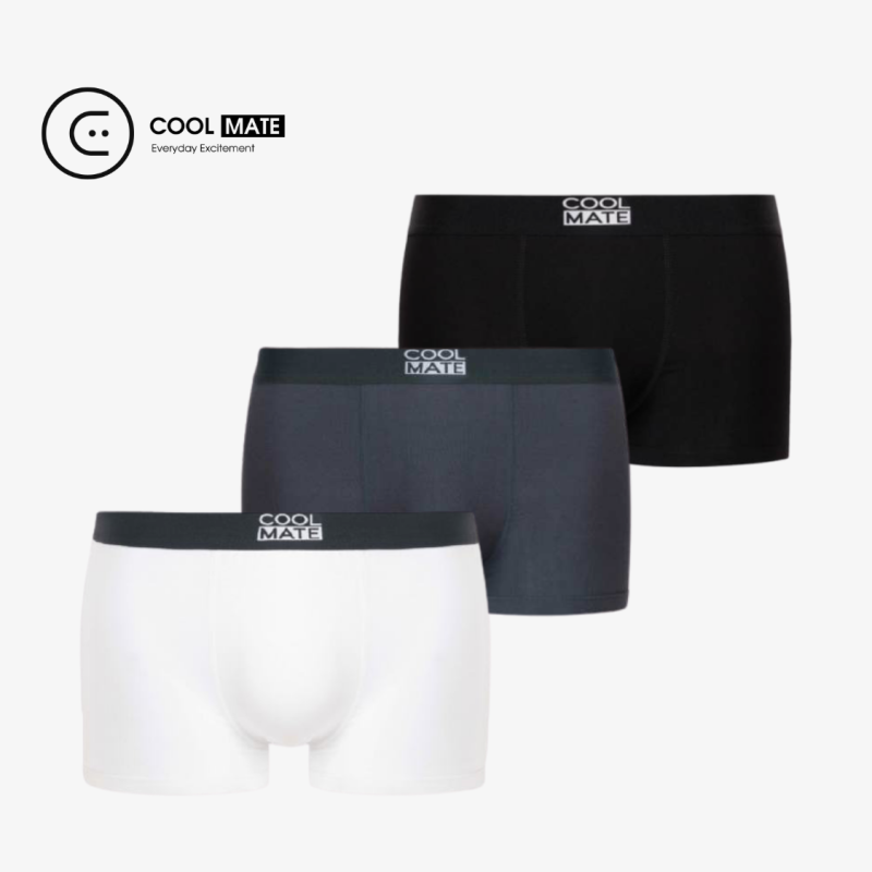 Combo 3 quần lót đùi nam Trunk Bamboo kháng khuẩn cao cấp hàng Việt Nam thương hiệu Coolmate