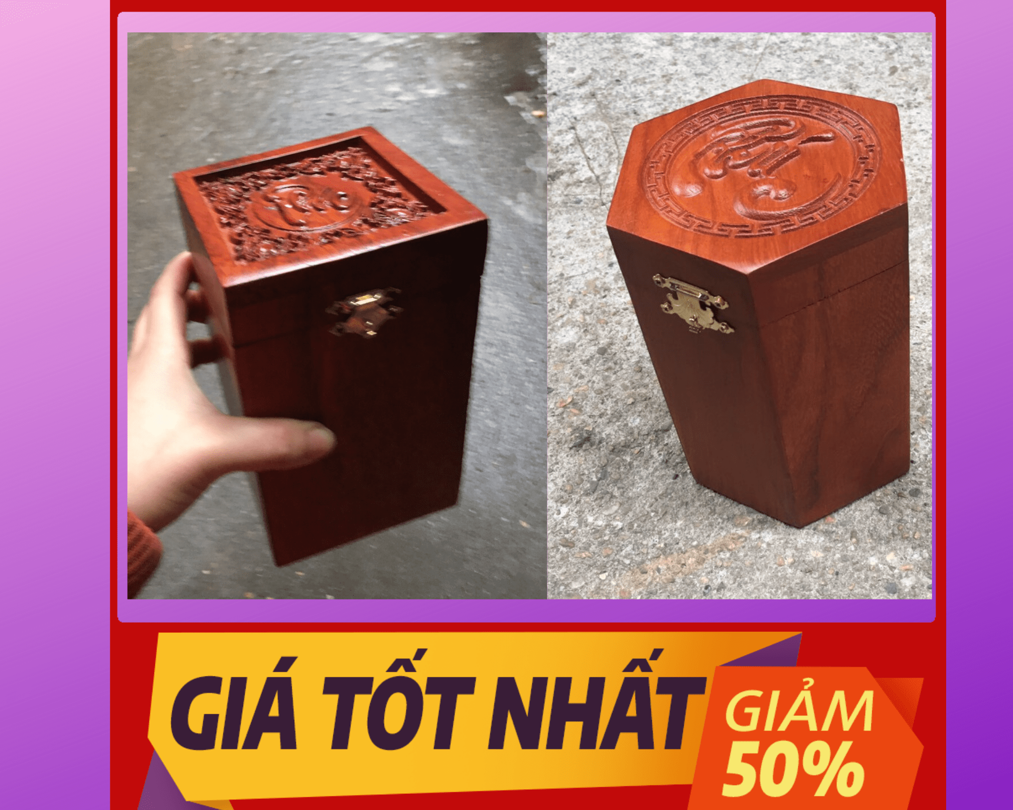 Hộp đựng trà gỗ hương cao cấp
