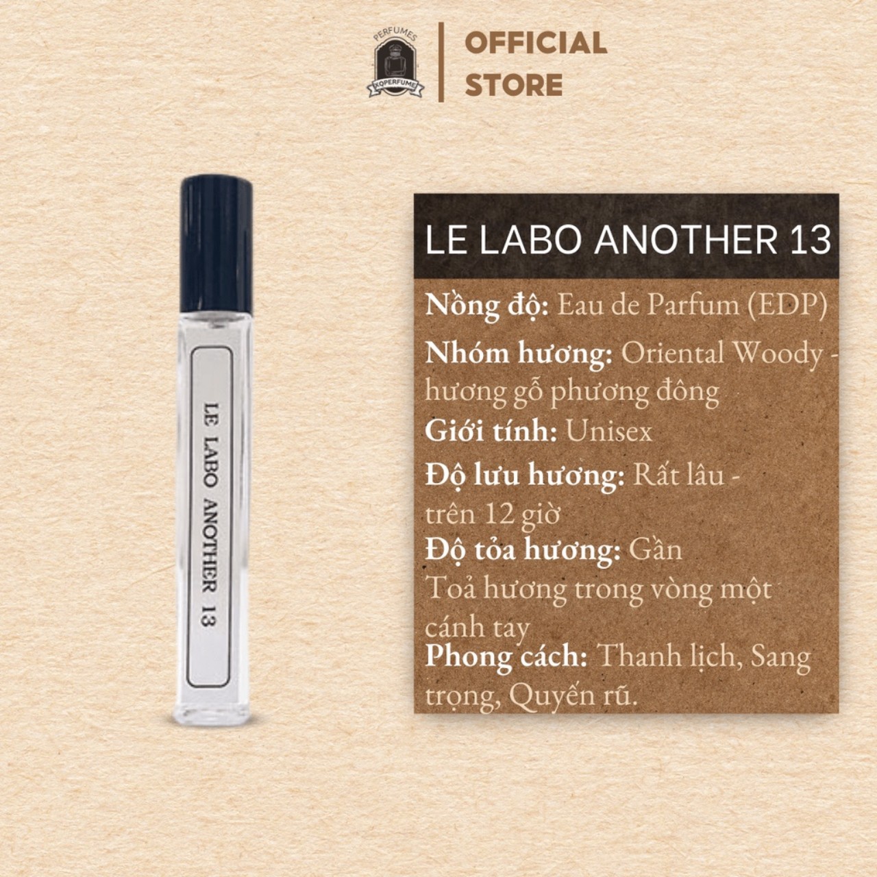 [auth] Nước hoa nam nữ Unisex Le Labo Another 13 ( Mẫu Thử - Chiết 10ml)