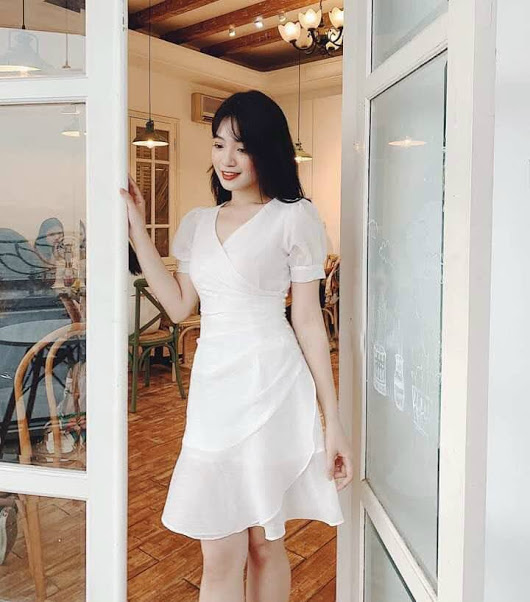 ĐẦM XÒE CỔ V XẾP LY HẠT EO SWEET DRESS