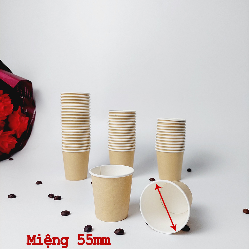 50 cốc giấy nâu 90ml - 3oz ly giấy nhập khẩu hàn quốc