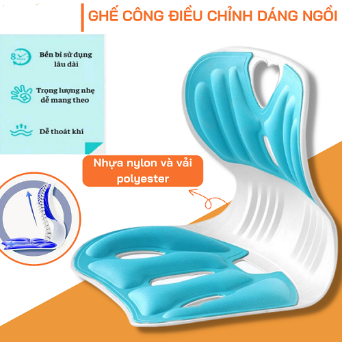 Ghế tựa lưng chống gù, Ghế công thái học Điều Chỉnh Dáng Ngồi người lớn và trẻ em, Nắn Chỉnh Cột Sống,Chống Gù Lưng cực kì thoải mái