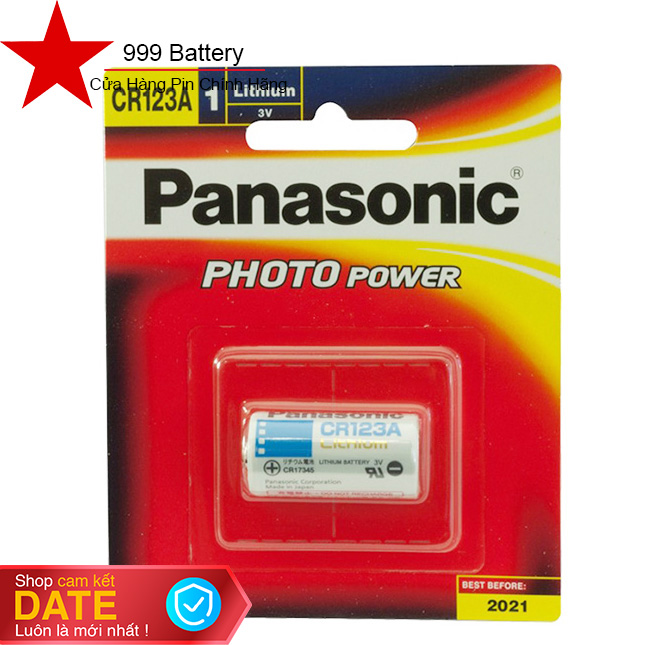Pin Cr123A, pin máy ảnh Cr123A Panasonic 3V lithium (1 vỉ 1 viên)