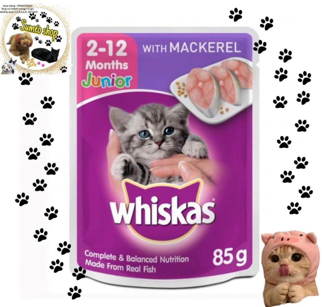 Pate Whiskas dạng gói cho mèo con