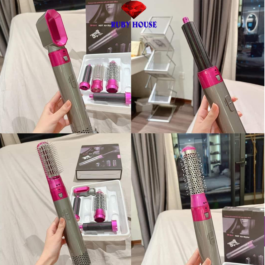 Máy làm tóc chuyên nghiệp 5in1 , 5 chức năng làm tóc , máy uốn xoăn tóc tự động 5in1, máy tạo kiểu tóc cao cấp 2022