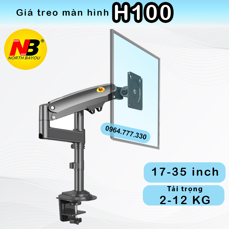Giá treo màn hình máy tính NB H100 –Tay treo màn hình đa năng -Xoay 360 độ (Màn hình 17-30 inch) [Rẻ Hơn NB F100A]