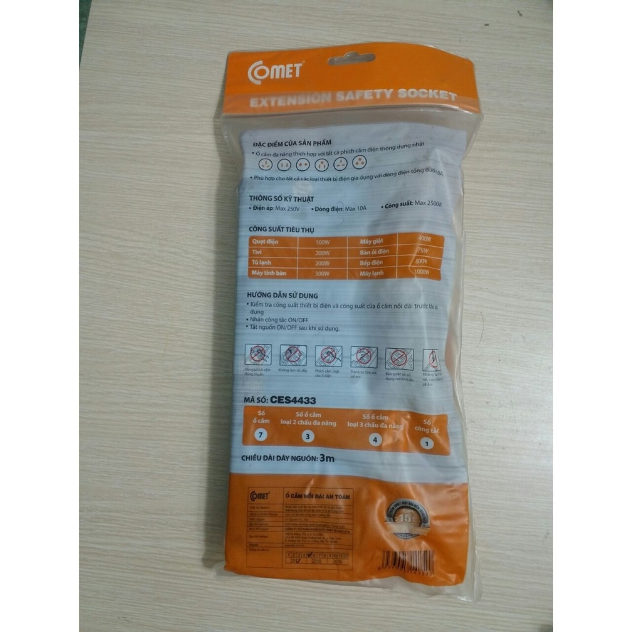 [HCM]Ổ cắm nối dài Comet CES4433