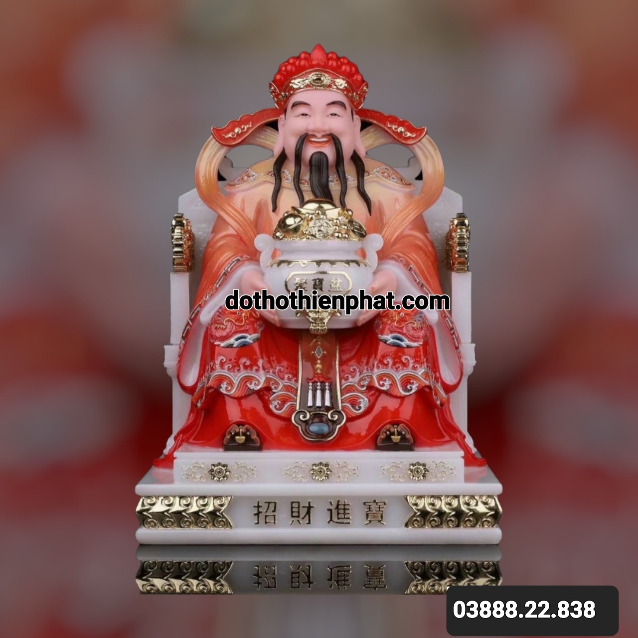 Ông thần tiền đá mẫu mới 12in cao 30 cm