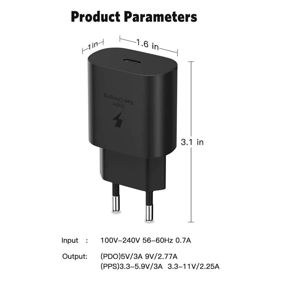 Bộ củ sạc nhanh Samsung 25W typeC cho S20/S20+/S20Ultra/ note 10/ note10+