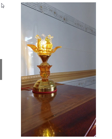 Đèn Thờ Bông Pha Lê Chạy Bằng Điện Cao 20cm [1 cặp]