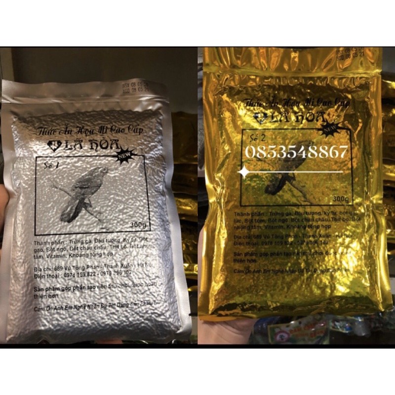 Cám họa mi lã hòa bạc 300gr lã hoà vàng 300gr cám căng lửa- thức ăn chim cao cấp