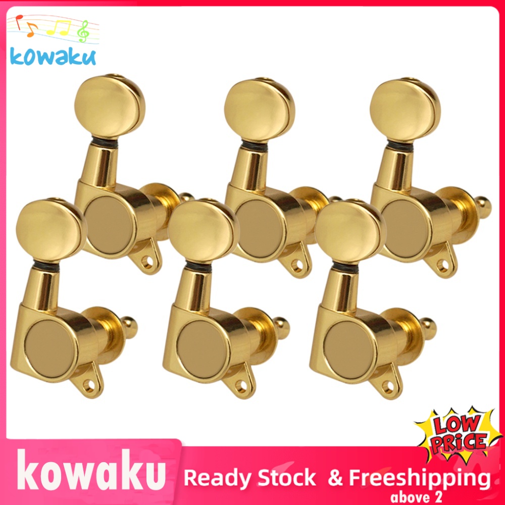 Kowaku 6PCS Guitar String Tuning Pegs Tuners for Acoustic Electric Guitar musical instruments 6R Gold