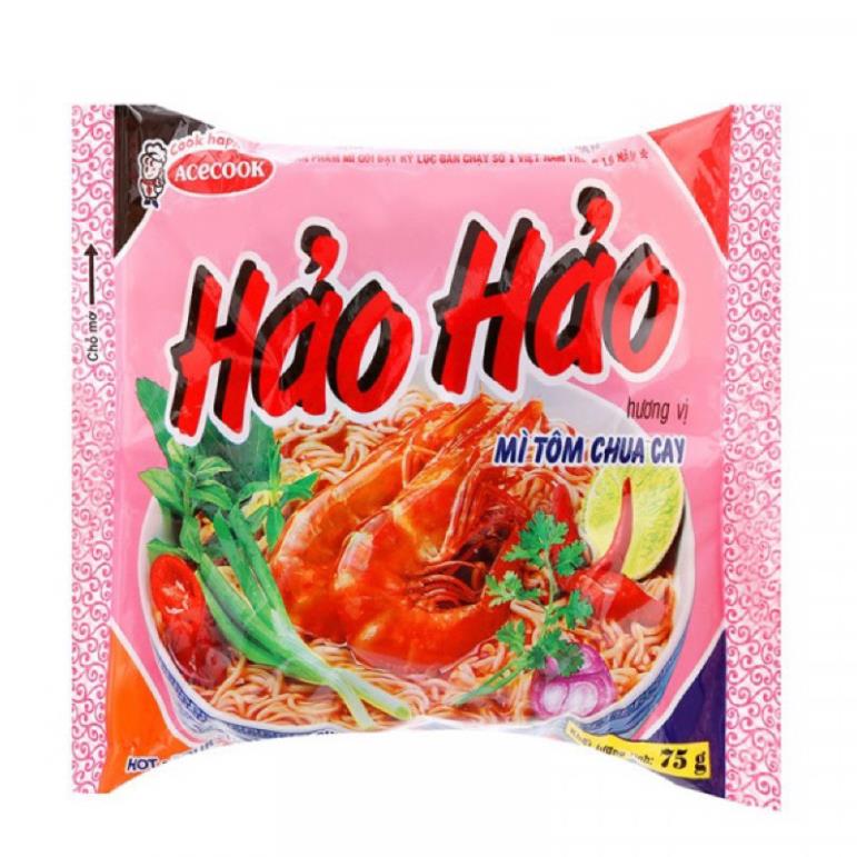thùng 20 gói mì hảo hảo chua cay.