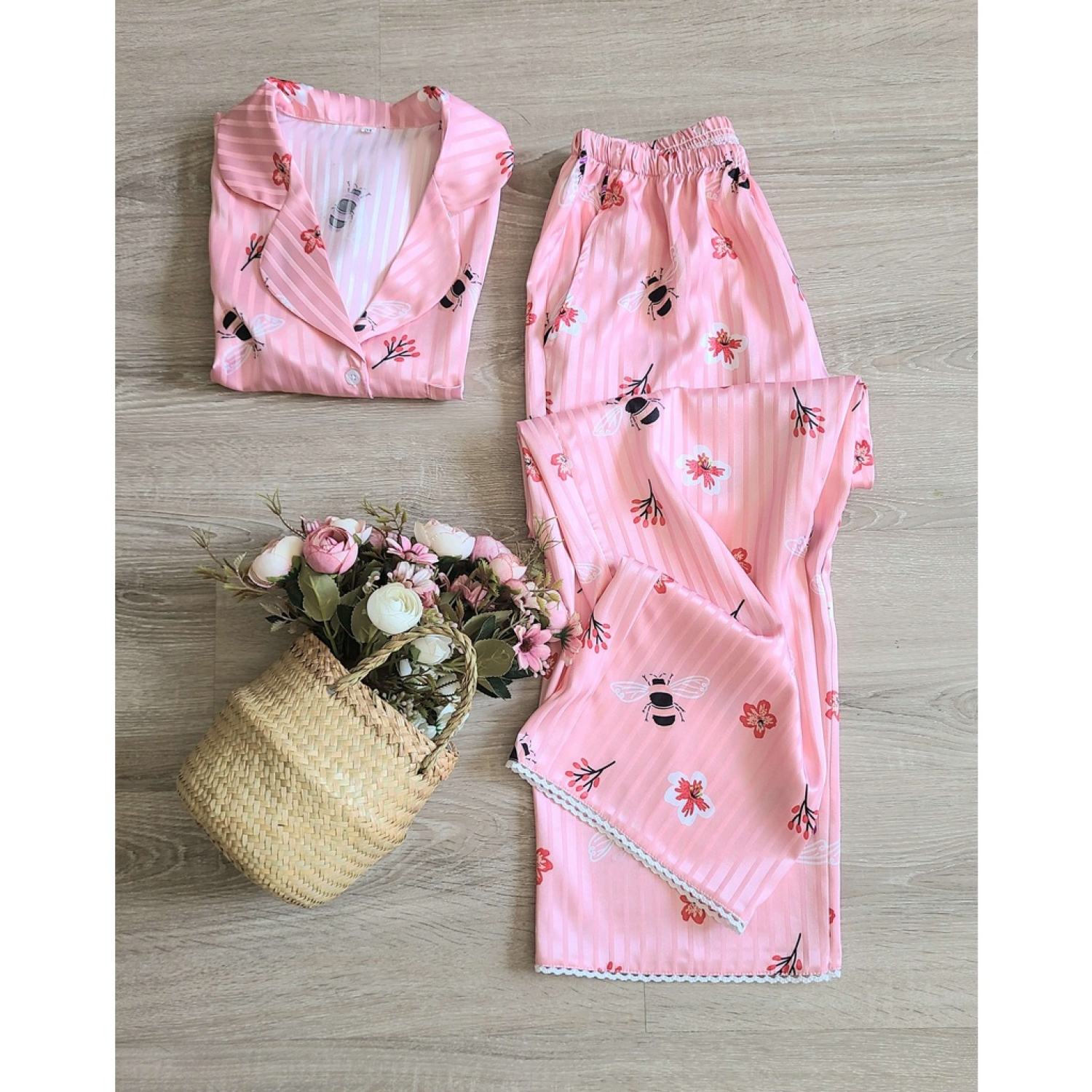 ĐỒ BỘ PIYAMA 💥 𝓢𝓪𝓵𝓮 𝓼𝓸̂́𝓬💥[𝘼̉𝙣𝙝 𝙩𝙝𝙖̣̂𝙩 + 𝙑𝙞𝙙𝙚𝙤] vải Lụa gấm mềm mại
