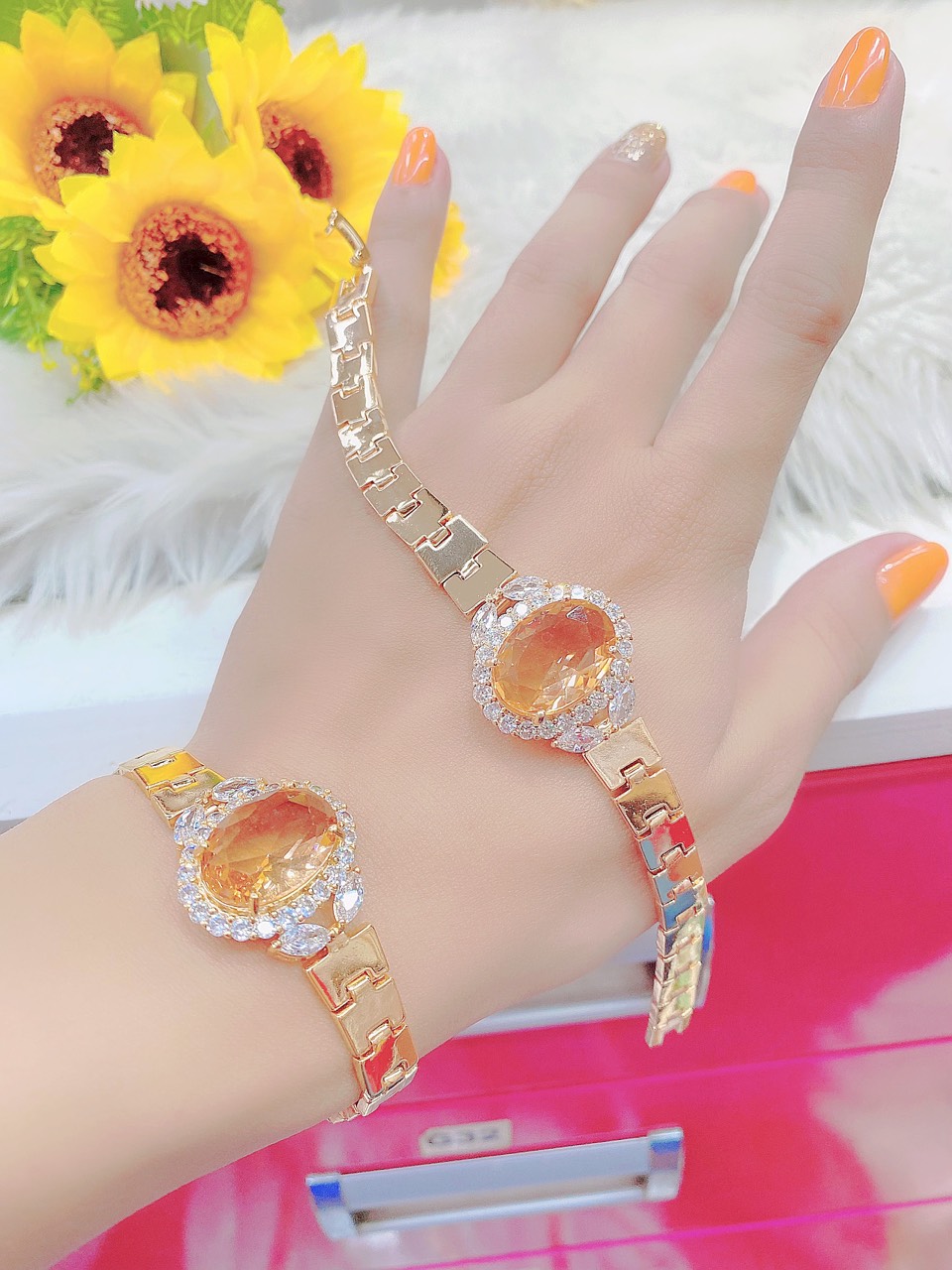 [HCM] Lắc tay nữ phong thủy đính đá màu CZ cao cấp, kiểu dáng sang trọng