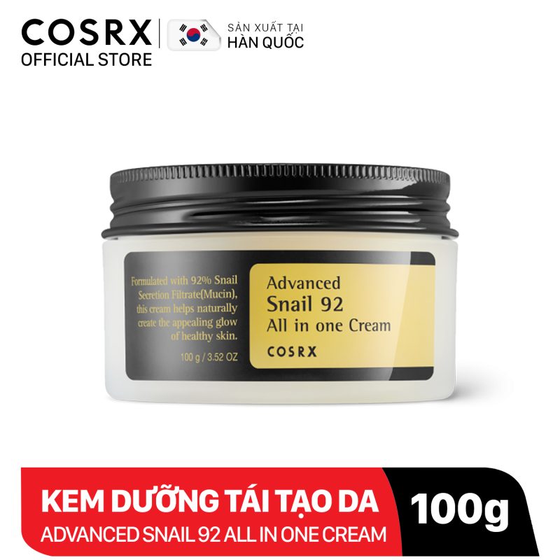 Kem Dưỡng Ẩm Tái Tạo và Phục Hồi Da (92% Ốc Sên) COSRX Advanced Snail 92 All in one Cream 100g giá rẻ