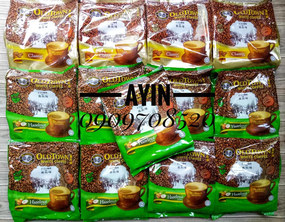 ( Bao Bì Mới ) Cà phê trắng vị hạt dẻ OldTown White Coffee HAZELNUT Malaysia