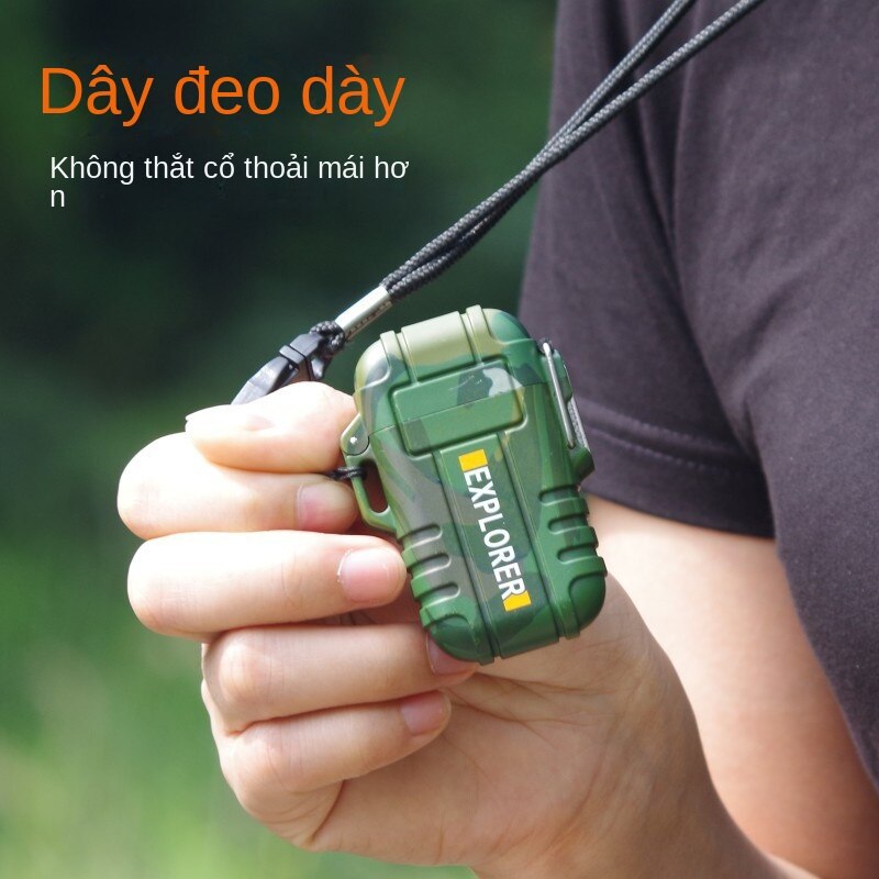 Bật Lửa Bật Lửa Sạc Hồ Quang Kép Chống Nước Chống Nước Cầm Tay Ngoài Trời Bật Lửa Bật Lửa USB Bật Lửa Chống Gió Im Lặng F12 Ngụy Trang Điện Tử Chống Nước Đôi Bật Lửa Sạc Hồ Quang